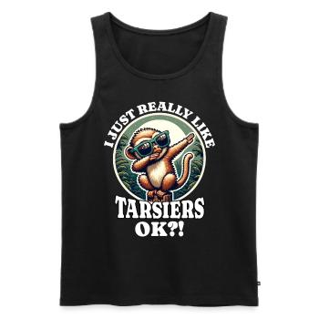 Ich Liebe Koboldmaki Spruch - Männer Premium Bio Tank Top - Schwarz - Vorne - AI Model Male 178 light (178cm)
