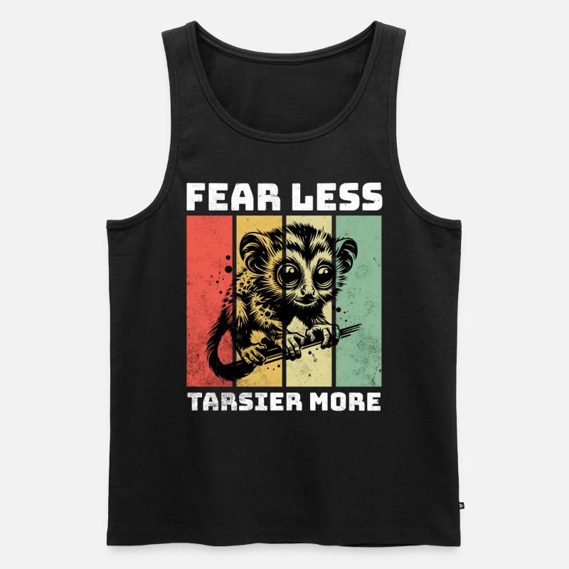 Tarsier Koboldmaki - Männer Premium Bio Tank Top - Schwarz