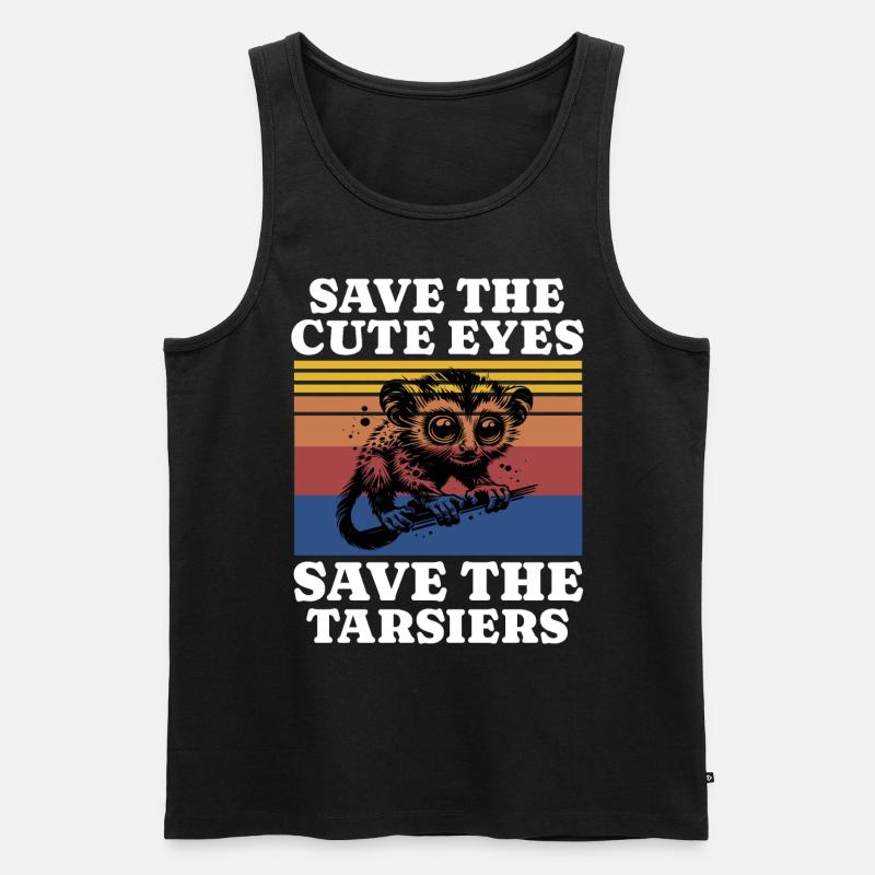 Save Tarsier - Männer Premium Bio Tank Top - Schwarz