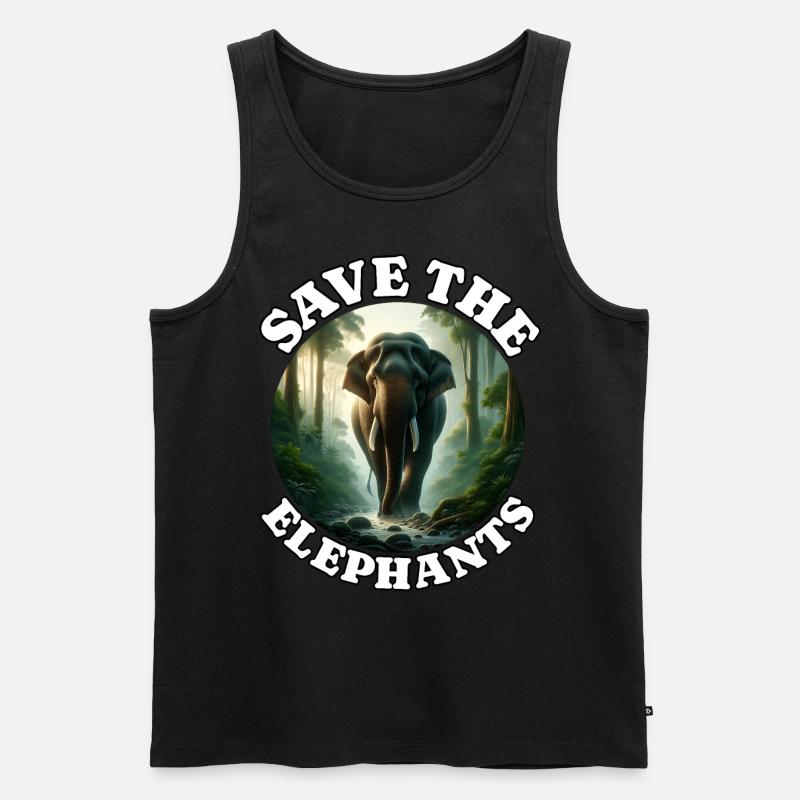 Sumatra Elefant - Männer Premium Bio Tank Top - Schwarz