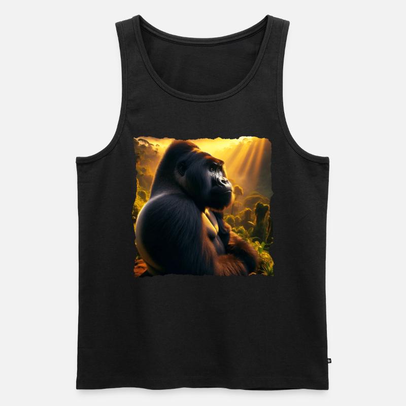 Berggorilla - Männer Premium Bio Tank Top - Schwarz