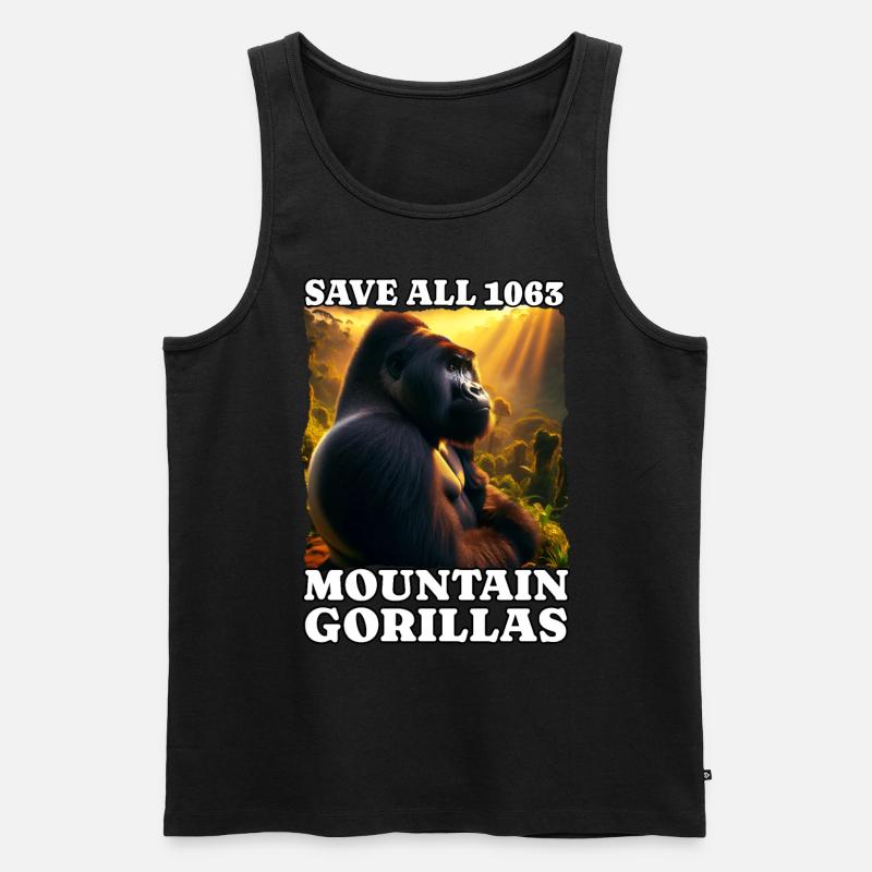 Save Berggorilla - Männer Premium Bio Tank Top - Schwarz