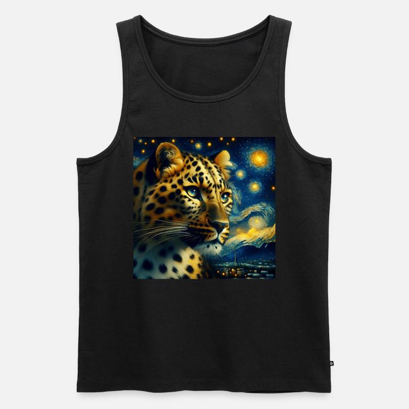 Amurleopard Starry Night - Männer Premium Bio Tank Top - Schwarz