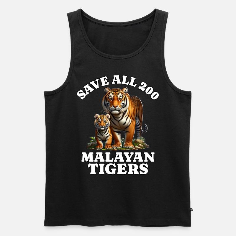 Save Malaysia Tiger - Männer Premium Bio Tank Top - Schwarz