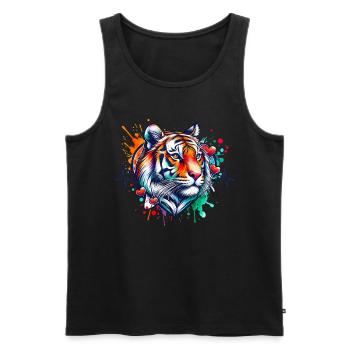 Cardio Sumatra Tiger EKG - Männer Premium Bio Tank Top - Schwarz - Vorne - AI Model Male 178 light (178cm)