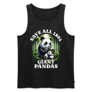 Panda Save Pandabär - Männer Premium Bio Tank Top - Schwarz - Vorne - AI Model Male 178 light (178cm)