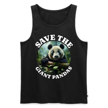 Panda Ours Panda - Débardeur bio Premium Homme - noir - Devant - AI Model Male 178 light (178cm)