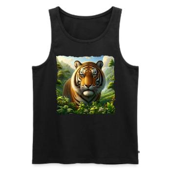 Tigre de Malaisie - Débardeur bio Premium Homme - noir - Devant - Michal (187cm)