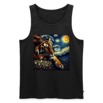 Malaysia Tiger Starry Night - Men's Premium Organic Tank Top - black - Front - Michal (187cm)