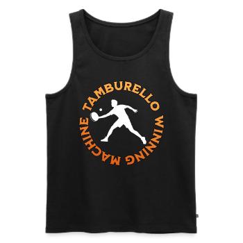 Vainqueur Tamburello - Débardeur bio Premium Homme - noir - Devant - Michal (187cm)