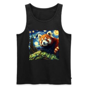 Red Panda Starry Night - Men's Premium Organic Tank Top - black - Front - Michal (187cm)