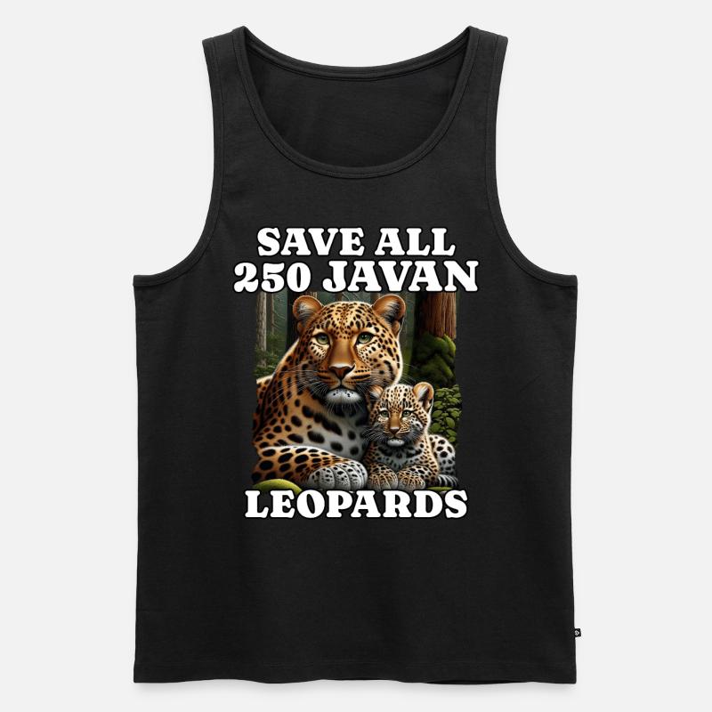 Save Java Leopard - Männer Premium Bio Tank Top - Schwarz