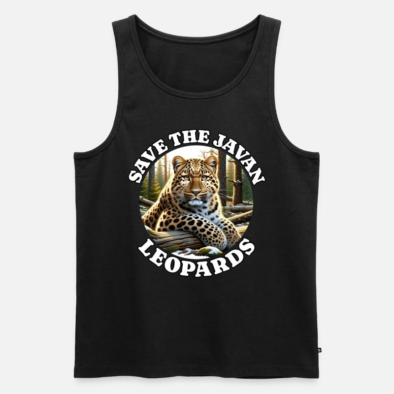 Java Leopard - Männer Premium Bio Tank Top - Schwarz