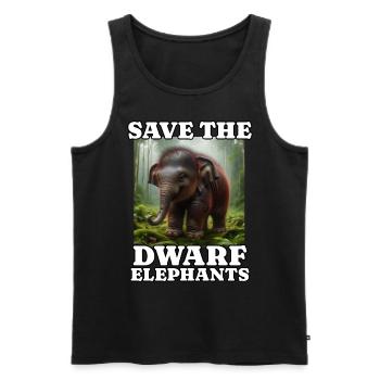 Dwarf elephant - Men's Premium Organic Tank Top - black - Front - AI Model Male 178 light (178cm)
