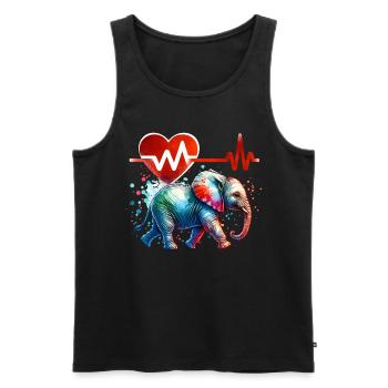 Zwergelefant EKG - Männer Premium Bio Tank Top - Schwarz - Vorne - AI Model Male 178 light (178cm)