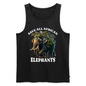 afriAfrikanischer Elefant - Männer Premium Bio Tank Top - Schwarz - Vorne - Michal (187cm)