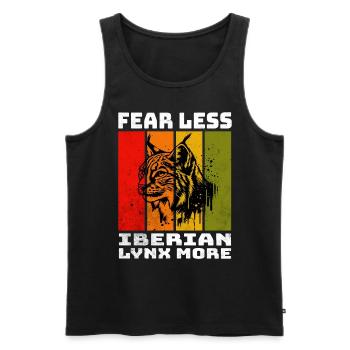 Iberian Lynx Iberischer Luchs - Men's Premium Organic Tank Top - black - Front - Michal (187cm)