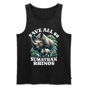 Save Rhino Nashorn - Männer Premium Bio Tank Top - Schwarz - Vorne - AI Model Male 178 light (178cm)