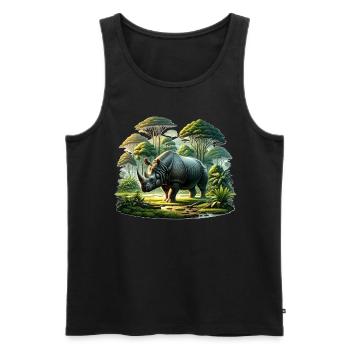 Rhino Nashorn - Männer Premium Bio Tank Top - Schwarz - Vorne - AI Model Male 178 light (178cm)