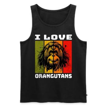 Borneo Orangutan Orang Utan - Men's Premium Organic Tank Top - black - Front - AI Model Male 178 light (178cm)