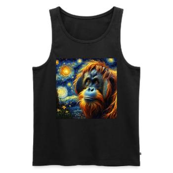 Borneo Orangutan Starry Night - Men's Premium Organic Tank Top - black - Front - AI Model Male 178 light (178cm)