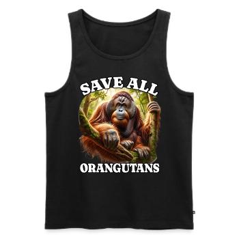 Orang Utan - Männer Premium Bio Tank Top - Schwarz - Vorne - Michal (187cm)