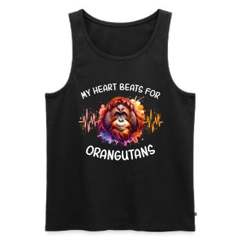 Orang-outan Heartline - Débardeur bio Premium Homme - noir - Devant - Michal (187cm)