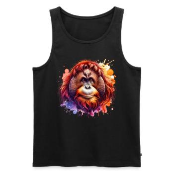 Orang Utan - Männer Premium Bio Tank Top - Schwarz - Vorne - AI Model Male 178 light (178cm)