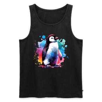 Pingouin - Débardeur bio Premium Homme - noir - Devant - AI Model Male 178 light (178cm)