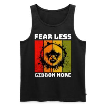 Hainan Gibbon Crested Gibbon - Men's Premium Organic Tank Top - black - Front - Michal (187cm)