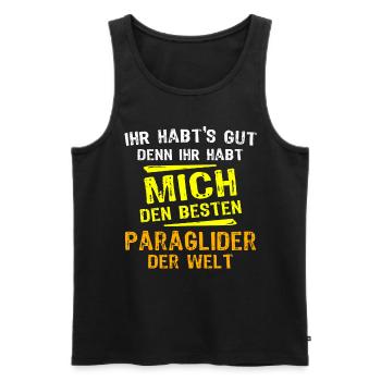 Paraglider Geschenk - Männer Premium Bio Tank Top - Schwarz - Vorne - AI Model Male 178 light (178cm)