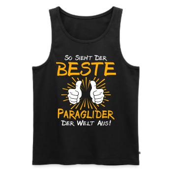 Paraglider Geschenkidee - Männer Premium Bio Tank Top - Schwarz - Vorne - AI Model Male 178 light (178cm)