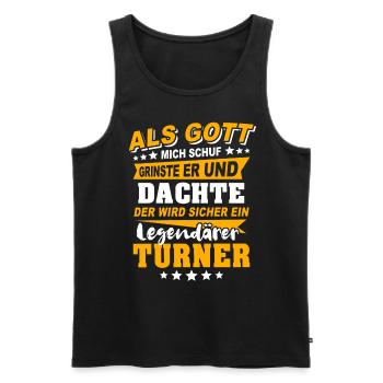 Turner Turnen - Männer Premium Bio Tank Top - Schwarz - Vorne - AI Model Male 178 light (178cm)