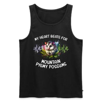 Bergbilchbeutler Herzlinie - Männer Premium Bio Tank Top - Schwarz - Vorne - Michal (187cm)