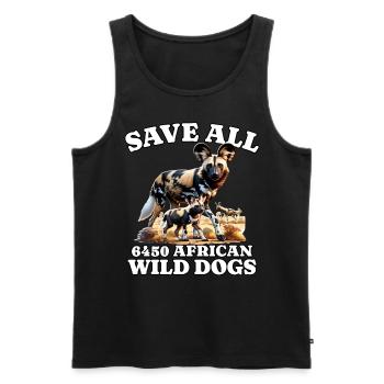 Save Afrikanischer Wildhund - Männer Premium Bio Tank Top - Schwarz - Vorne - AI Model Male 178 light (178cm)
