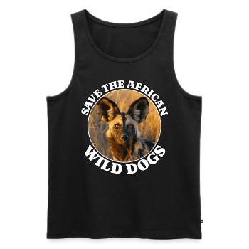 Afrikanischer Wildhund - Männer Premium Bio Tank Top - Schwarz - Vorne - AI Model Male 178 light (178cm)