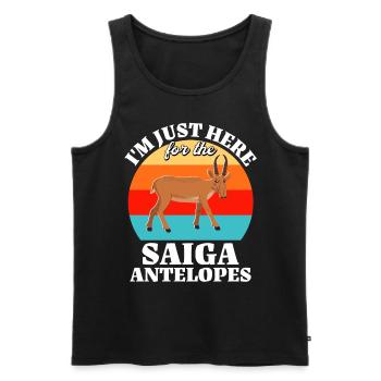 Lustige Saiga Antilope Sprüche - Männer Premium Bio Tank Top - Schwarz - Vorne - Michal (187cm)
