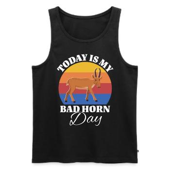 Lustige Saiga Antilope Sprüche - Männer Premium Bio Tank Top - Schwarz - Vorne - Michal (187cm)