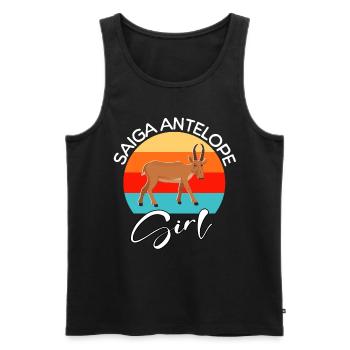 Saiga Antelope Girl Saiga Antilope - Männer Premium Bio Tank Top - Schwarz - Vorne - Michal (187cm)