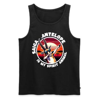 Lustige Saiga Antilope Sprüche - Männer Premium Bio Tank Top - Schwarz - Vorne - Michal (187cm)