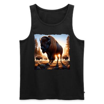 Bison Prairie Bison - Men's Premium Organic Tank Top - black - Front - AI Model Male 178 light (178cm)
