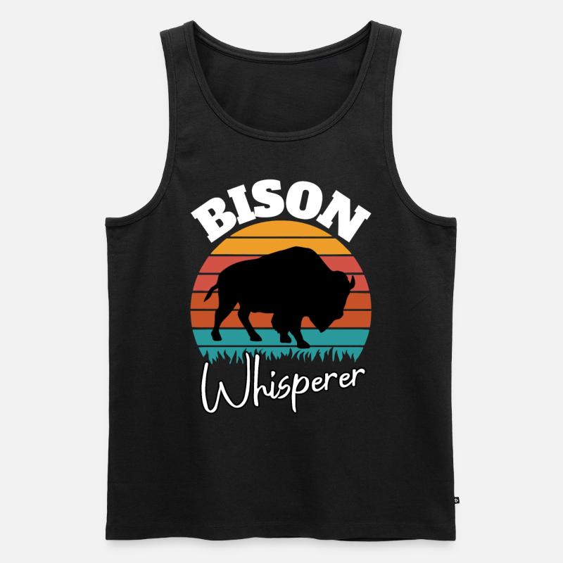 Büffel Flüsterer - Männer Premium Bio Tank Top - Schwarz