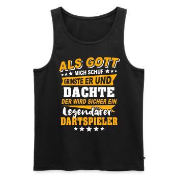 Joueur de fléchettes Fléchettes - Débardeur bio Premium Homme - noir - Devant - Michal (187cm)