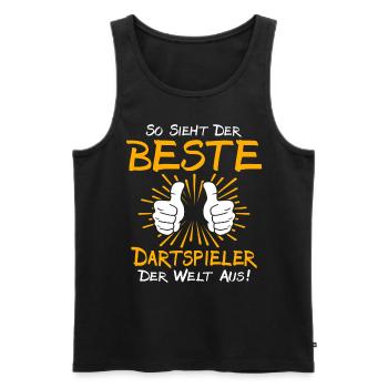 Dartspieler Geschenkidee - Männer Premium Bio Tank Top - Schwarz - Vorne - AI Model Male 178 light (178cm)