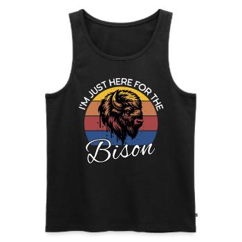 Bison Buffalo - Men's Premium Organic Tank Top - black - Front - Michal (187cm)