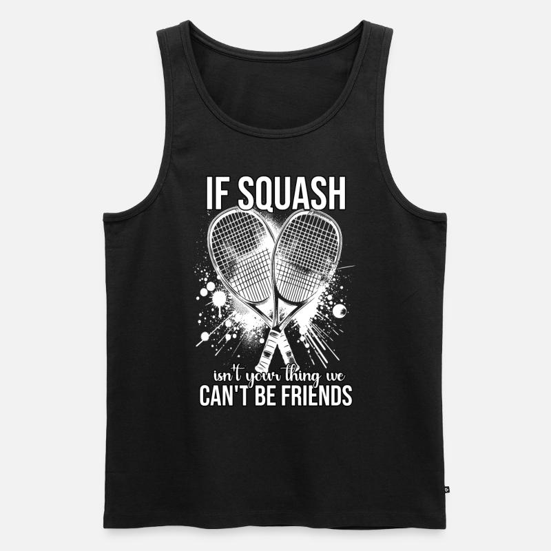 Lustiger Squash Spruch - Männer Premium Bio Tank Top - Schwarz