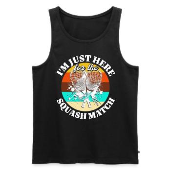 Funny Squash Saying - Men's Premium Organic Tank Top - black - Front - AI Model Male 178 light (178cm)