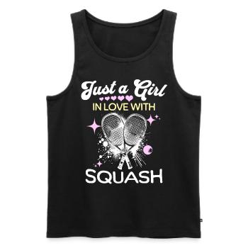 Squash Girls - Men's Premium Organic Tank Top - black - Front - AI Model Male 178 light (178cm)