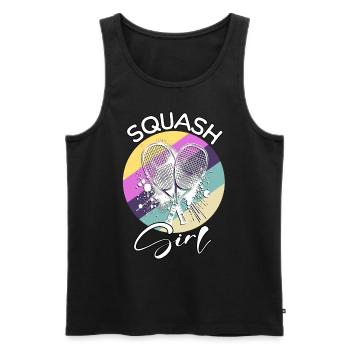 Squash Girl - Männer Premium Bio Tank Top - Schwarz - Vorne - AI Model Male 178 light (178cm)