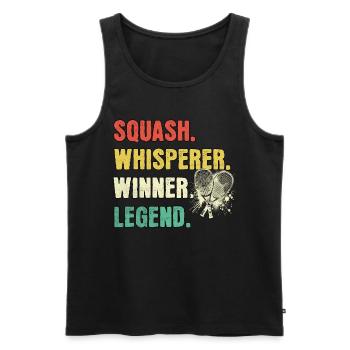 Squash Whisperer Squash Legend - Men's Premium Organic Tank Top - black - Front - AI Model Male 178 light (178cm)